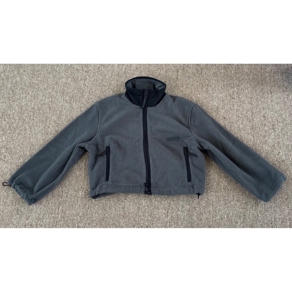 Skims Fleece Lounge Shrunken Zip Up Jacket Ash Gray XS ZU-ZUP-9935W New